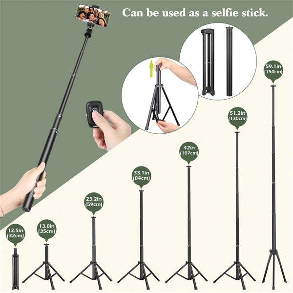 AIXPI 10 Inch with 59 Inch Extendable Tripod Stand
