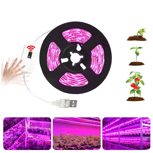 3M(118-Inch) 5V USB Hand Sweep Sensor LED Grow Light Full Spectrum Plant Grow LED Strips