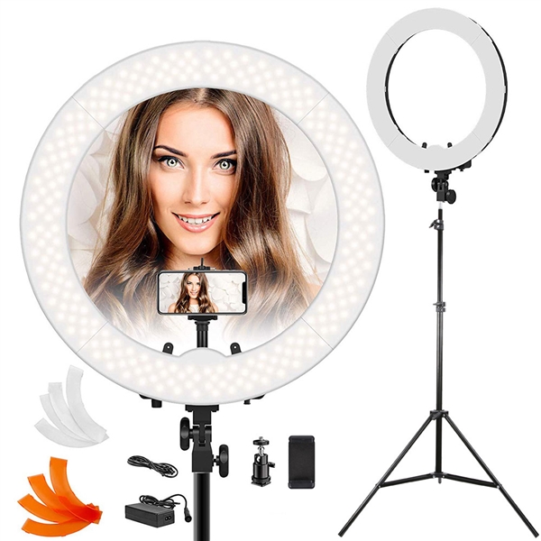 18 Inch Ring Light with Tripod and Camera Holder for Studio Photography