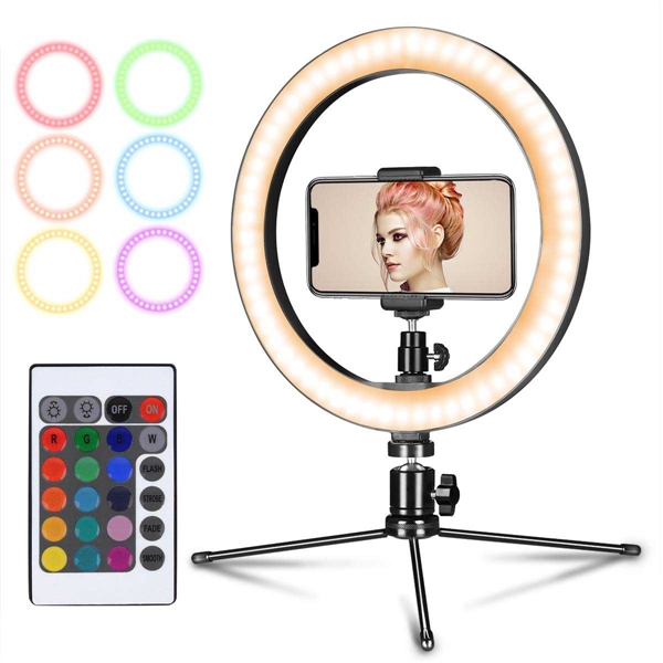 10 Inch Desktop RGB LED Ring Light for Youtube Live Streaming Makeup