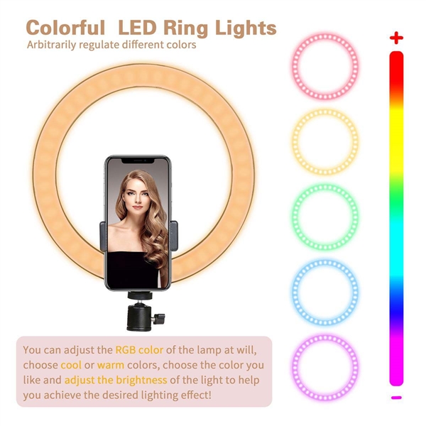10 Inch Desktop RGB LED Ring Light for Youtube Live Streaming Makeup
