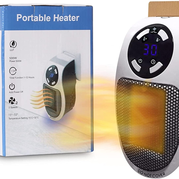 Alpha Heater Plug in Wall Outlet Electric Space Heater with Adjustable Thermostat and Timer, Portable Small heater for Bedroom Bathroom Office