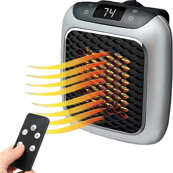 AIXPI Plug in Heater 800W Ceramic Electric Fan Heater Remote Control Mini Portable Heater for Home Bedroom Office