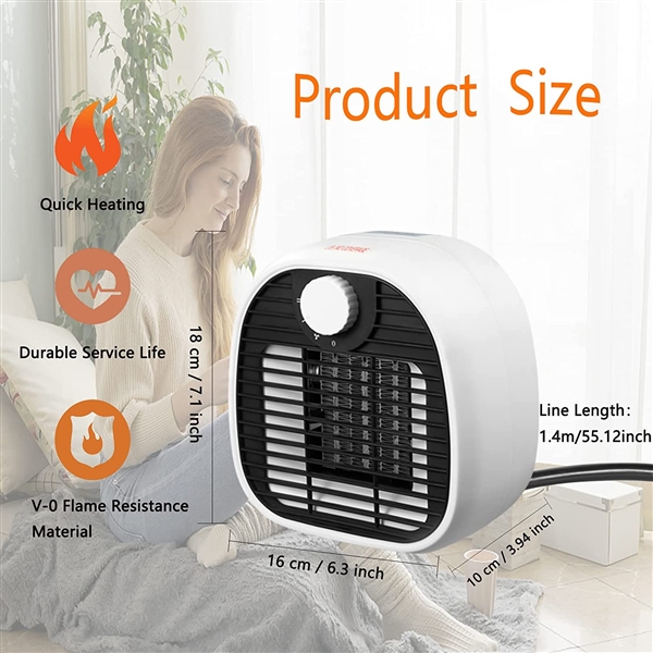 AIXPI 2 in 1 Electric Space Heater Small Space Heaters 1000W/650W Ceramic PTC Portable Heater At Home