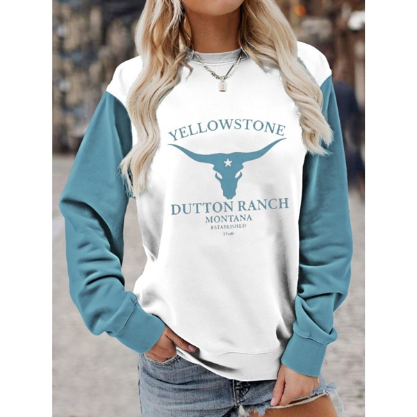 2022 Winter YELLOWSTONE LET ER RIP Printed Women's Sweatshirt European and American 3D digital printing long sleeves