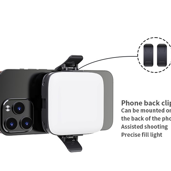 64 LED Rechargeable Selfie Light - 5 Lighting Mode Phone Ring Light Mini Portable Clip on Fill Lights for iPhone