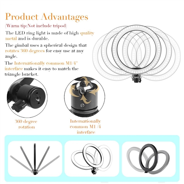 10 Inch Ring Light+Hose Clamp+Purple Box Packaging