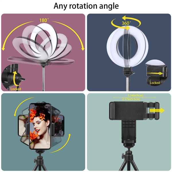 6 Inch Dimmable LED Ring Light with Tripod Stand for Video Live Streaming, Photography