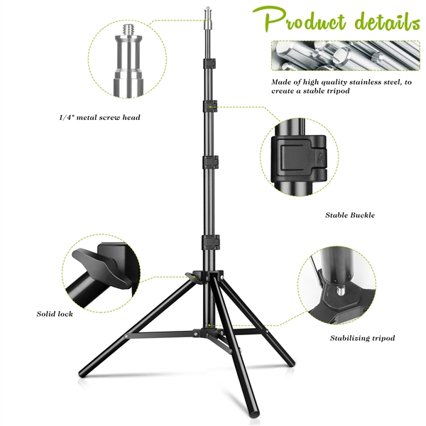 1.5M (59-INCH) Aluminium Alloy Foldable and Portable Tripod Stand for Ring Light