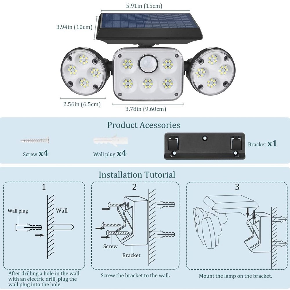 install solar motion detector lights