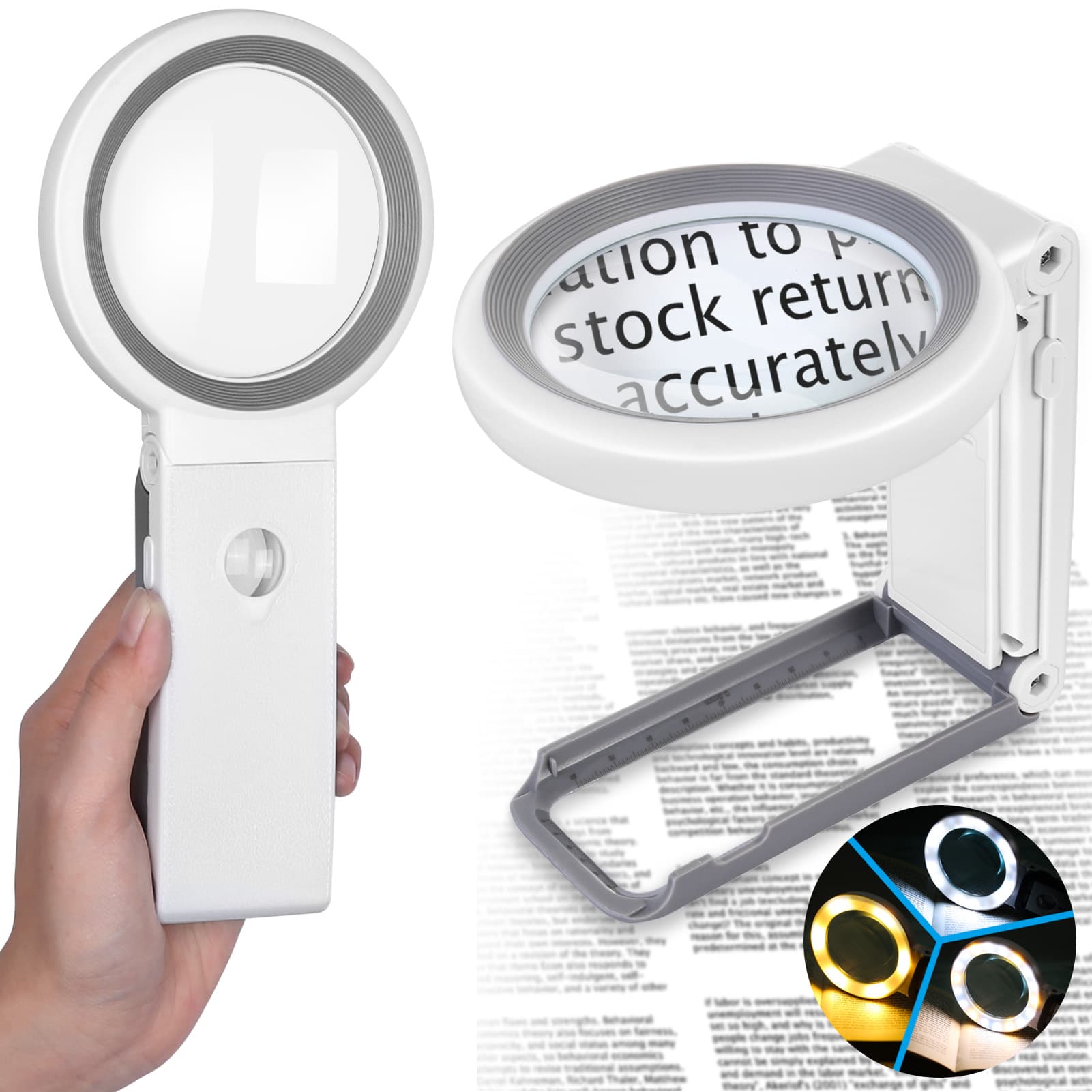 AIXPI 6th Generation Magnifying Glass(White)